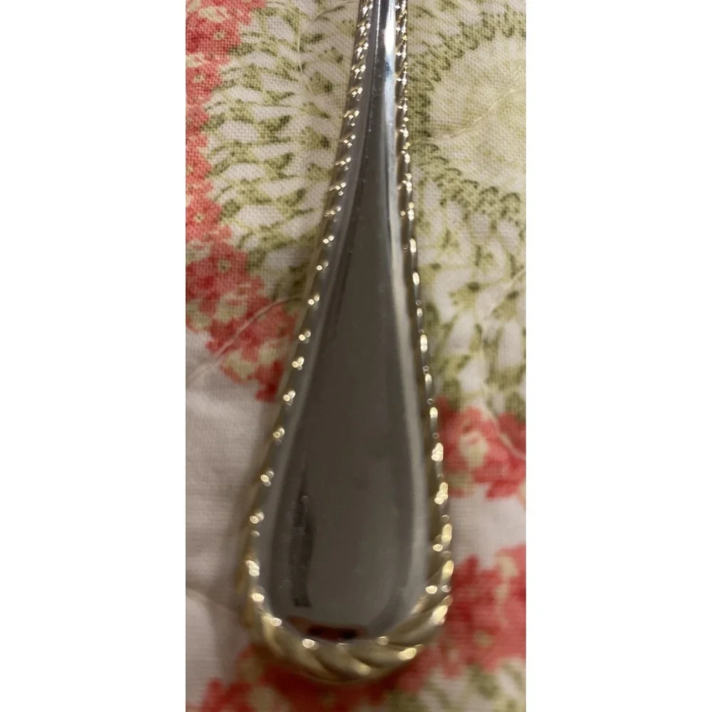 Oneida Golden Belmont Stainless‎ Rope Edge Gold Teaspoon Spoons Set Of 4 VTG